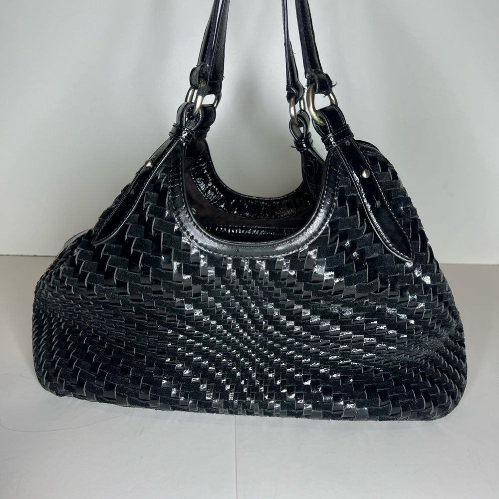 Cole Haan Elegant Black Woven Shoulder bag